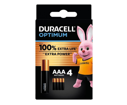 Bateria lub akumulatorek DURACELL Baterie Optimum AAA LR3 blister 4 sztuki DURACELL OPTIMUM AAA LR3 BLISTER 4SZT